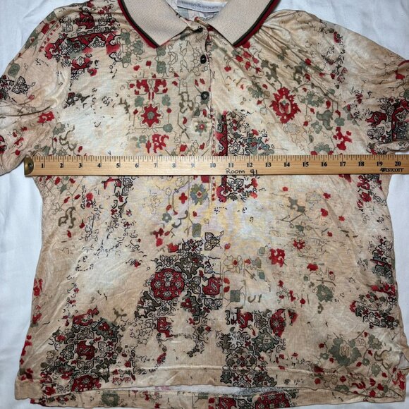 Bette and Court Women's Golf Shirt, Short Sleeve Polo, Sz L, Multicolor, Floral - Picture 5 of 5